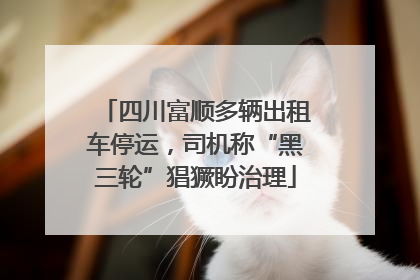 四川富顺多辆出租车停运，司机称“黑三轮”猖獗盼治理