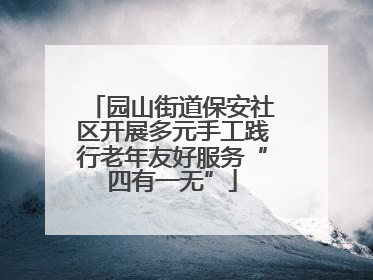 园山街道保安社区开展多元手工践行老年友好服务“四有一无”