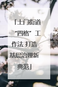 土门街道“四格”工作法 打造基层治理新典范