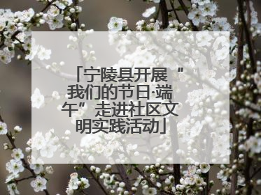宁陵县开展“我们的节日·端午”走进社区文明实践活动