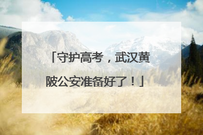 守护高考，武汉黄陂公安准备好了！