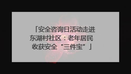 安全咨询日活动走进东湖村社区：老年居民收获安全“三件宝”