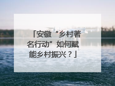 安徽“乡村著名行动”如何赋能乡村振兴？