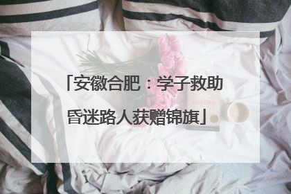 安徽合肥：学子救助昏迷路人获赠锦旗