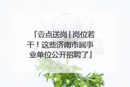壹点送岗│岗位若干！这些济南市属事业单位公开招聘了