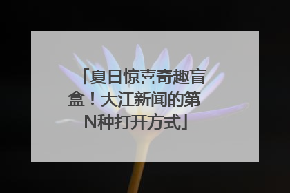 夏日惊喜奇趣盲盒！大江新闻的第N种打开方式