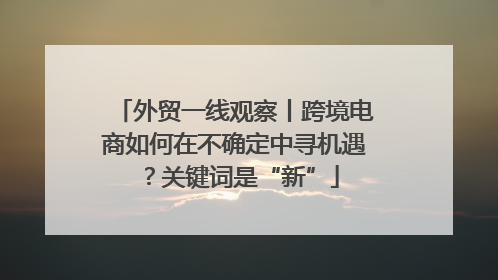 外贸一线观察丨跨境电商如何在不确定中寻机遇？关键词是“新”