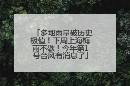 多地雨量破历史极值！下周上海梅雨不歇！今年第1号台风有消息了