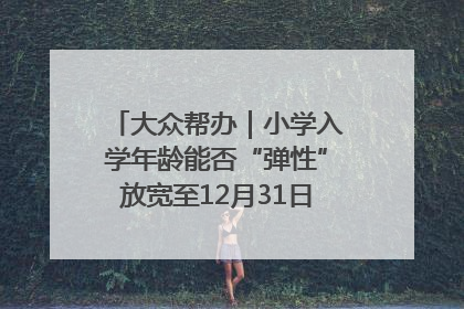 大众帮办｜小学入学年龄能否“弹性”放宽至12月31日？有地方已在探索