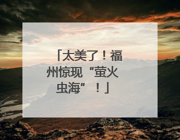 太美了！福州惊现“萤火虫海”！