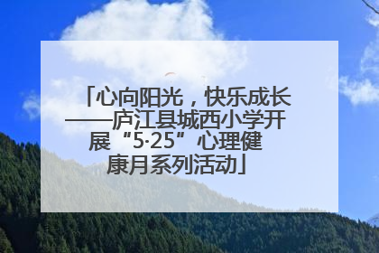 心向阳光，快乐成长——庐江县城西小学开展“5·25”心理健康月系列活动