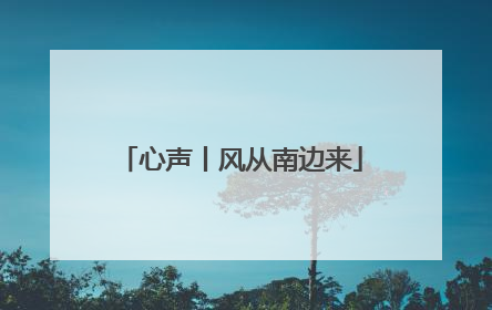 心声丨风从南边来
