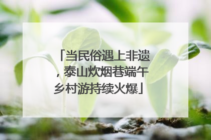 当民俗遇上非遗，泰山炊烟巷端午乡村游持续火爆