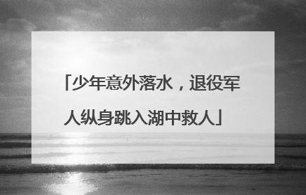 少年意外落水，退役军人纵身跳入湖中救人