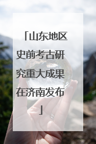 山东地区史前考古研究重大成果在济南发布