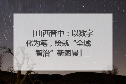 山西晋中：以数字化为笔，绘就“全域智治”新图景