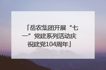 岳农集团开展“七一”党建系列活动庆祝建党104周年