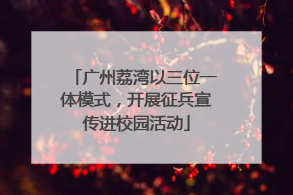 广州荔湾以三位一体模式，开展征兵宣传进校园活动