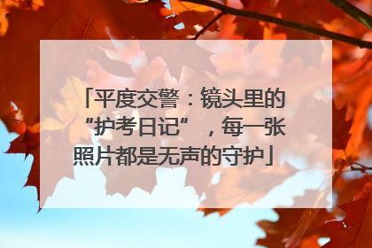 平度交警：镜头里的“护考日记”，每一张照片都是无声的守护