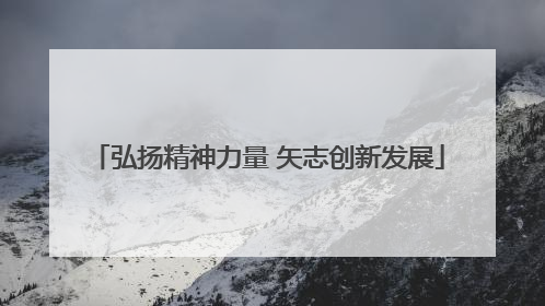 弘扬精神力量 矢志创新发展