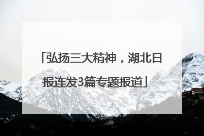 弘扬三大精神，湖北日报连发3篇专题报道