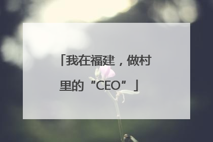 我在福建，做村里的“CEO”
