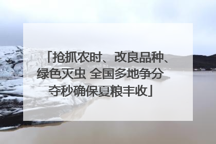 抢抓农时、改良品种、绿色灭虫 全国多地争分夺秒确保夏粮丰收