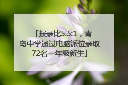 报录比5.5:1，青岛中学通过电脑派位录取72名一年级新生