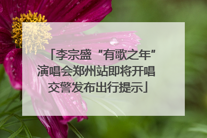 李宗盛“有歌之年”演唱会郑州站即将开唱 交警发布出行提示