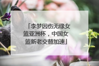 李梦因伤无缘女篮亚洲杯，中国女篮新老交替加速
