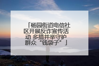 杨园街道电信社区开展反诈宣传活动 多措并举守护群众“钱袋子”