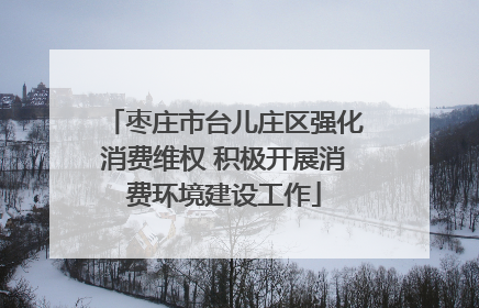 枣庄市台儿庄区强化消费维权 积极开展消费环境建设工作