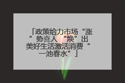政策给力市场“涨”势喜人 “焕”出美好生活激活消费“一池春水”