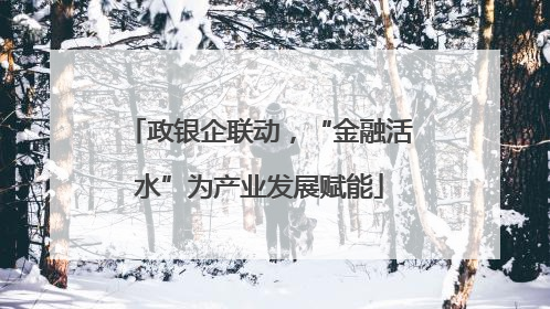 政银企联动，“金融活水”为产业发展赋能