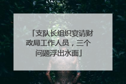 支队长组织宴请财政局工作人员，三个问题浮出水面