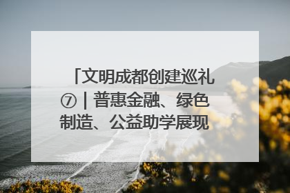 文明成都创建巡礼⑦｜普惠金融、绿色制造、公益助学展现城市文明底色