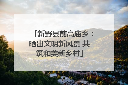 新野县前高庙乡：晒出文明新风景 共筑和美新乡村