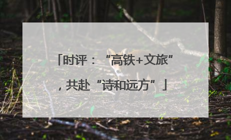 时评：“高铁+文旅”，共赴“诗和远方”
