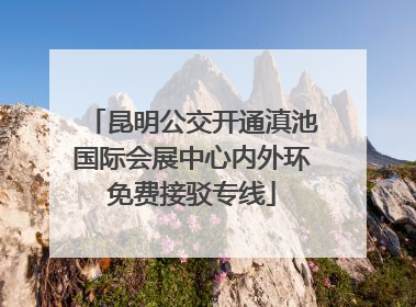 昆明公交开通滇池国际会展中心内外环免费接驳专线