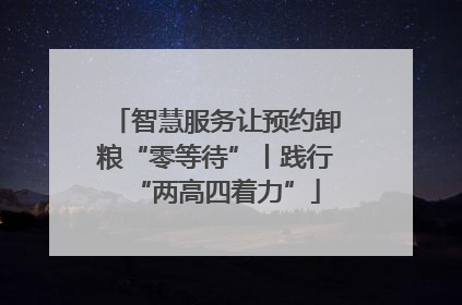 智慧服务让预约卸粮“零等待”丨践行“两高四着力”
