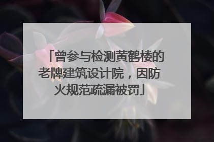 曾参与检测黄鹤楼的老牌建筑设计院，因防火规范疏漏被罚
