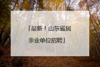 最新！山东省属事业单位招聘