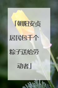 朝阳安贞居民包千个粽子送给劳动者