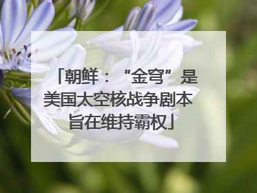朝鲜：“金穹”是美国太空核战争剧本 旨在维持霸权