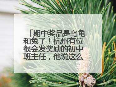 期中奖品是乌龟和兔子！杭州有位很会发奖励的初中班主任，他说这么做很值