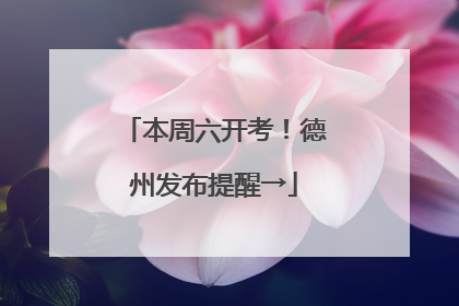 本周六开考！德州发布提醒→