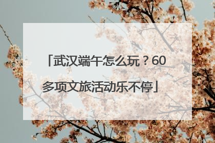 武汉端午怎么玩？60多项文旅活动乐不停
