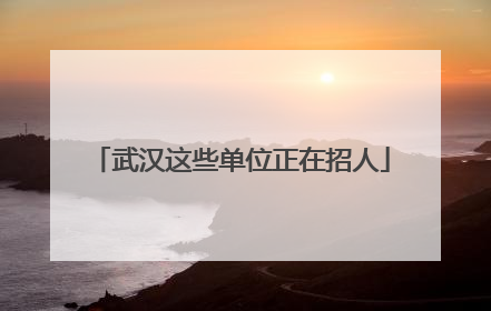 武汉这些单位正在招人