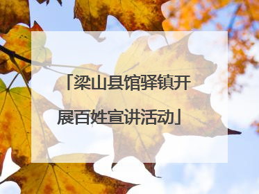 梁山县馆驿镇开展百姓宣讲活动