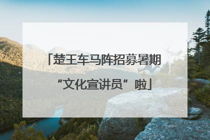 楚王车马阵招募暑期“文化宣讲员”啦